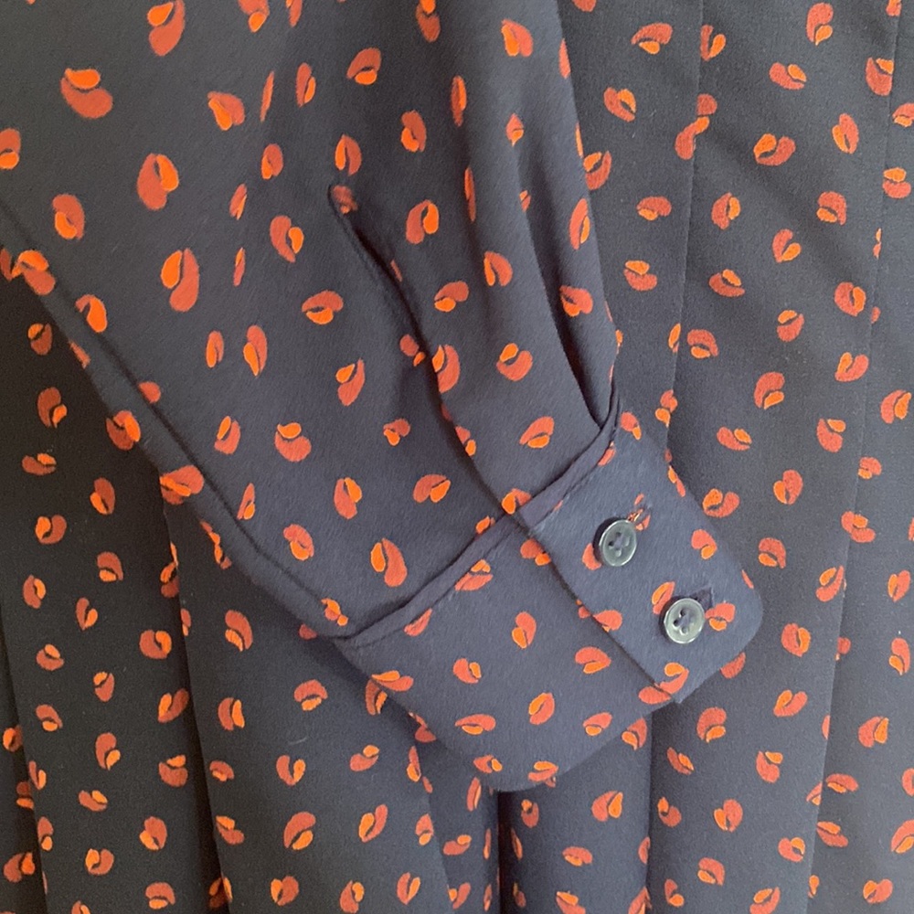 Ann Taylor Navy long sleeve button up dress. - Picture 4 of 4